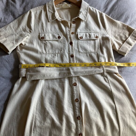 Sezane Jeannette Dress in Mottled Ecru Size 44 - Picture 7 of 7